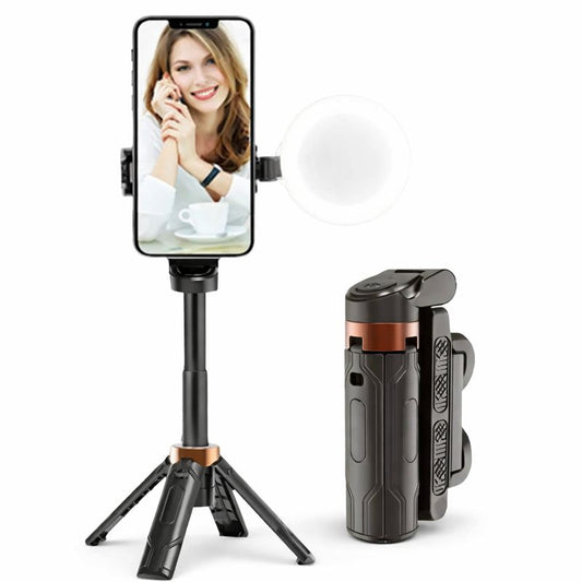 Trípode Selfie Multifuncional con Control Remoto y Zapata Fría.