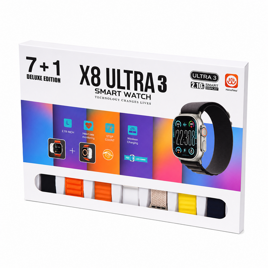 Smartwatch X8 Ultra 3 49mm 7+1 con Llamadas Bluetooth, Pantalla 2.19", Correas Intercambiables y Monitoreo Deportivo