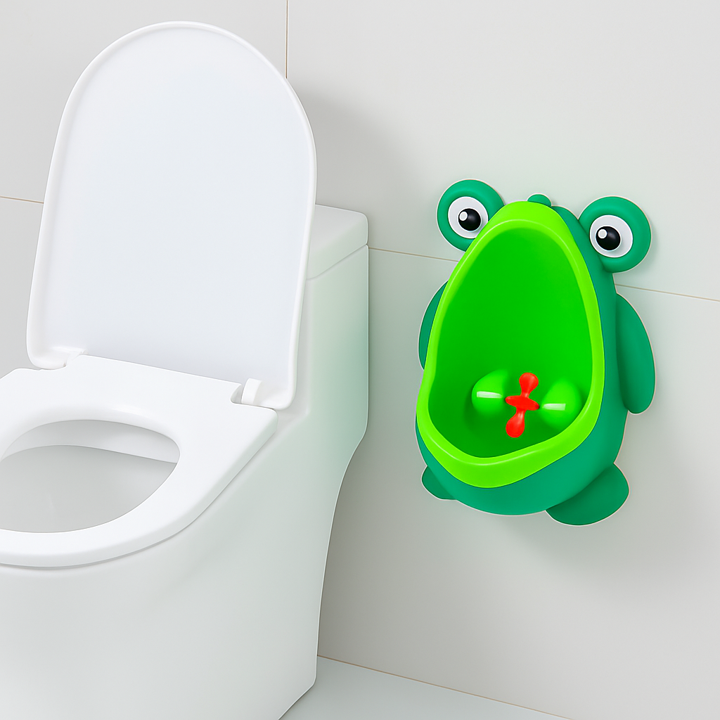 Orinal Entrenador Infantil Portátil en Forma de Sapito, Práctico y Divertido