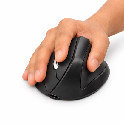 Mouse Ergonómico Vertical Inalámbrico Recargable Bluetooth 2.4G y USB Dongle – Anti Dolor Muñeca y Túnel Carpiano