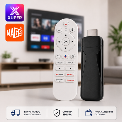 Android TV Stick Full HD Streaming Compatible con Magistv / Xuper estilo watch onn