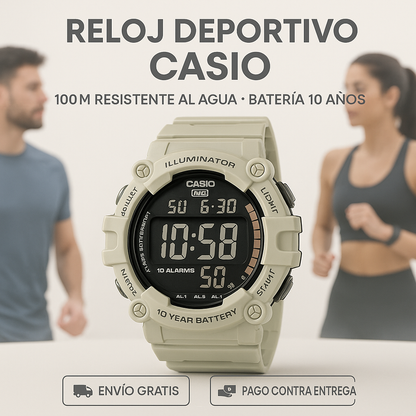 Reloj Casio Deportivo con Luz LED y Batería de 10 Años