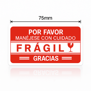(500 Uds) Etiquetas FRÁGIL 75×40mm para Protección de Paquetes