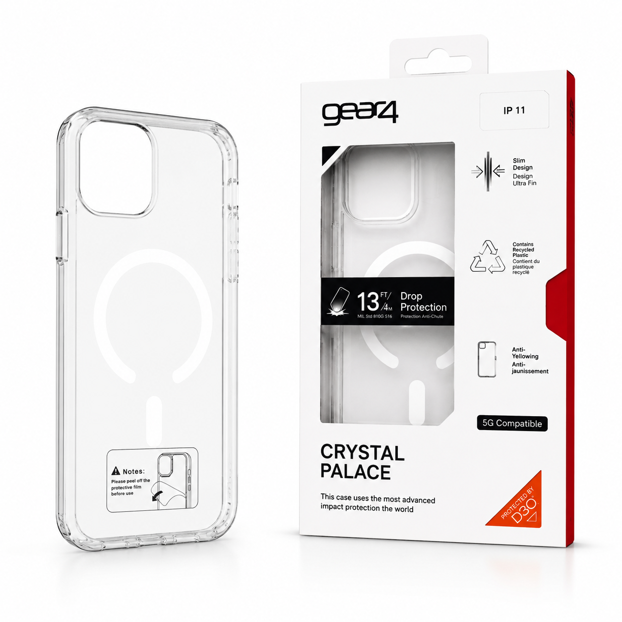 Estuche Gear4 Crystal MagSafe para iPhone Case Transparente Alta Calidad - Carcasa - Funda.