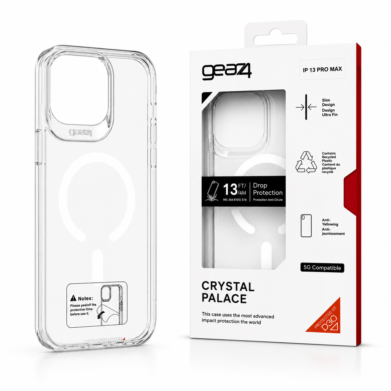 Estuche Gear4 Crystal MagSafe para iPhone Case Transparente Alta Calidad - Carcasa - Funda.