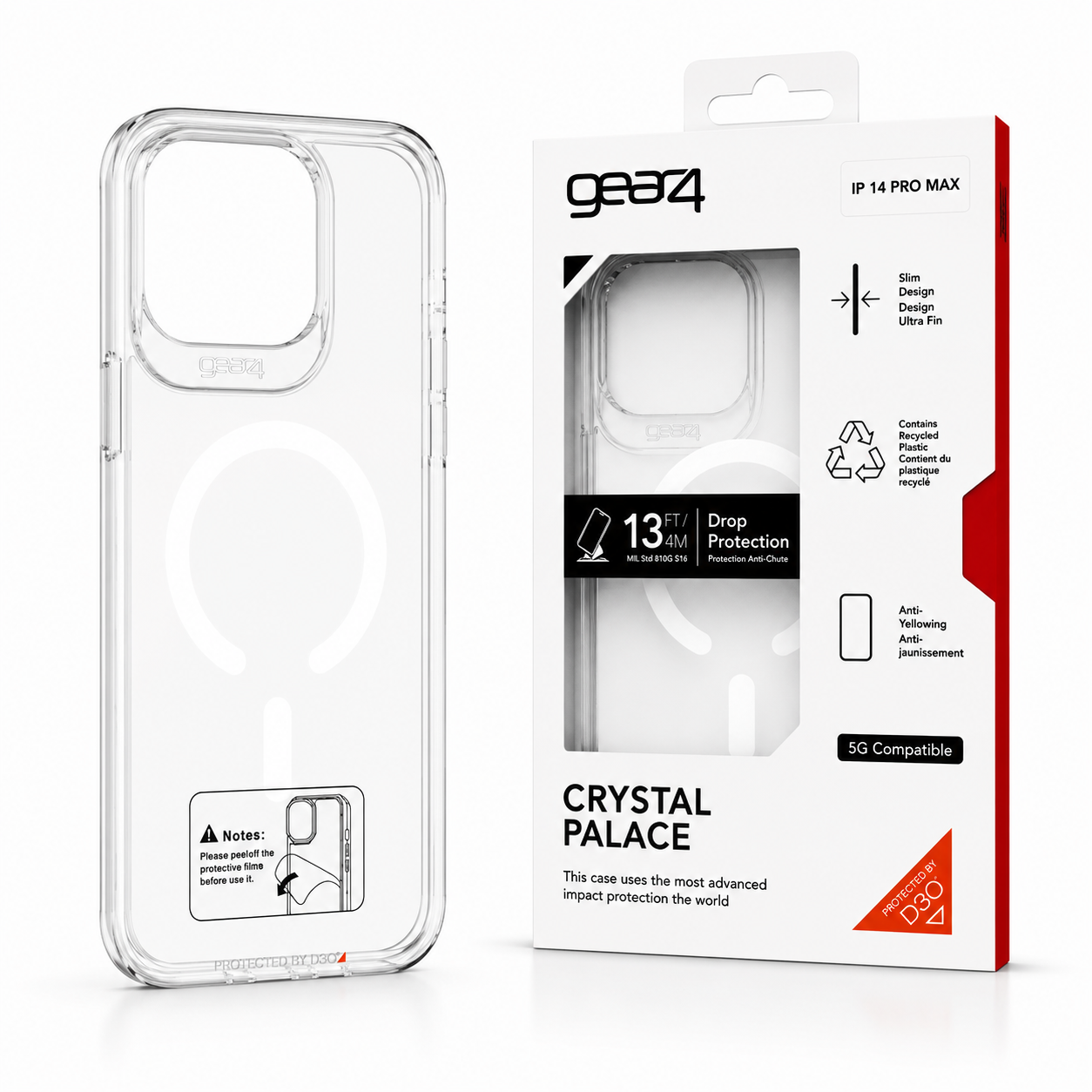 Estuche Gear4 Crystal MagSafe para iPhone Case Transparente Alta Calidad - Carcasa - Funda.