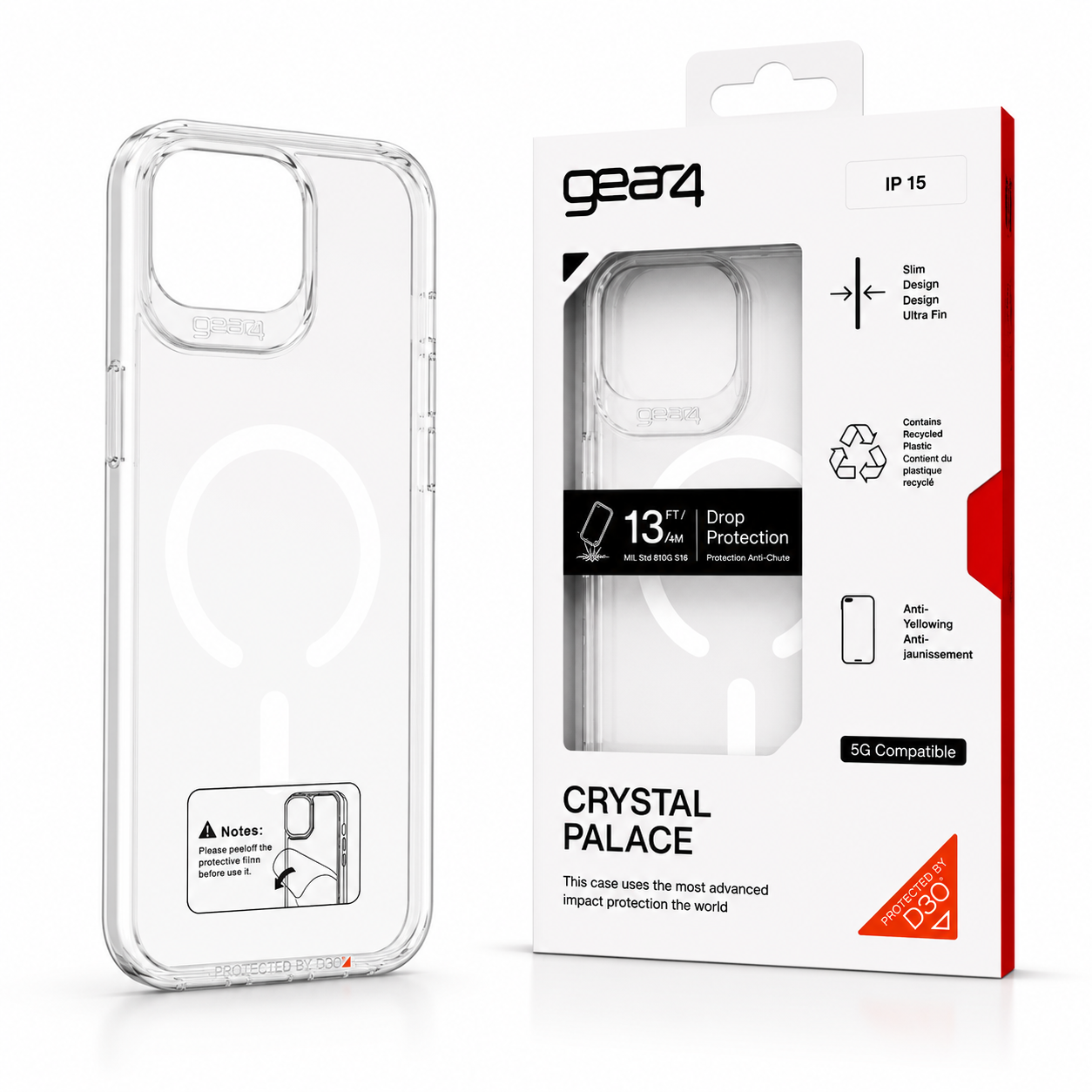 Estuche Gear4 Crystal MagSafe para iPhone Case Transparente Alta Calidad - Carcasa - Funda.