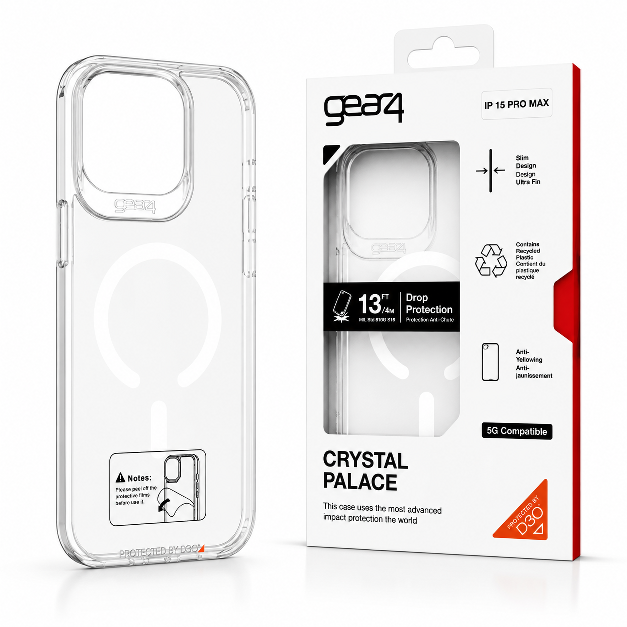 Estuche Gear4 Crystal MagSafe para iPhone Case Transparente Alta Calidad - Carcasa - Funda.