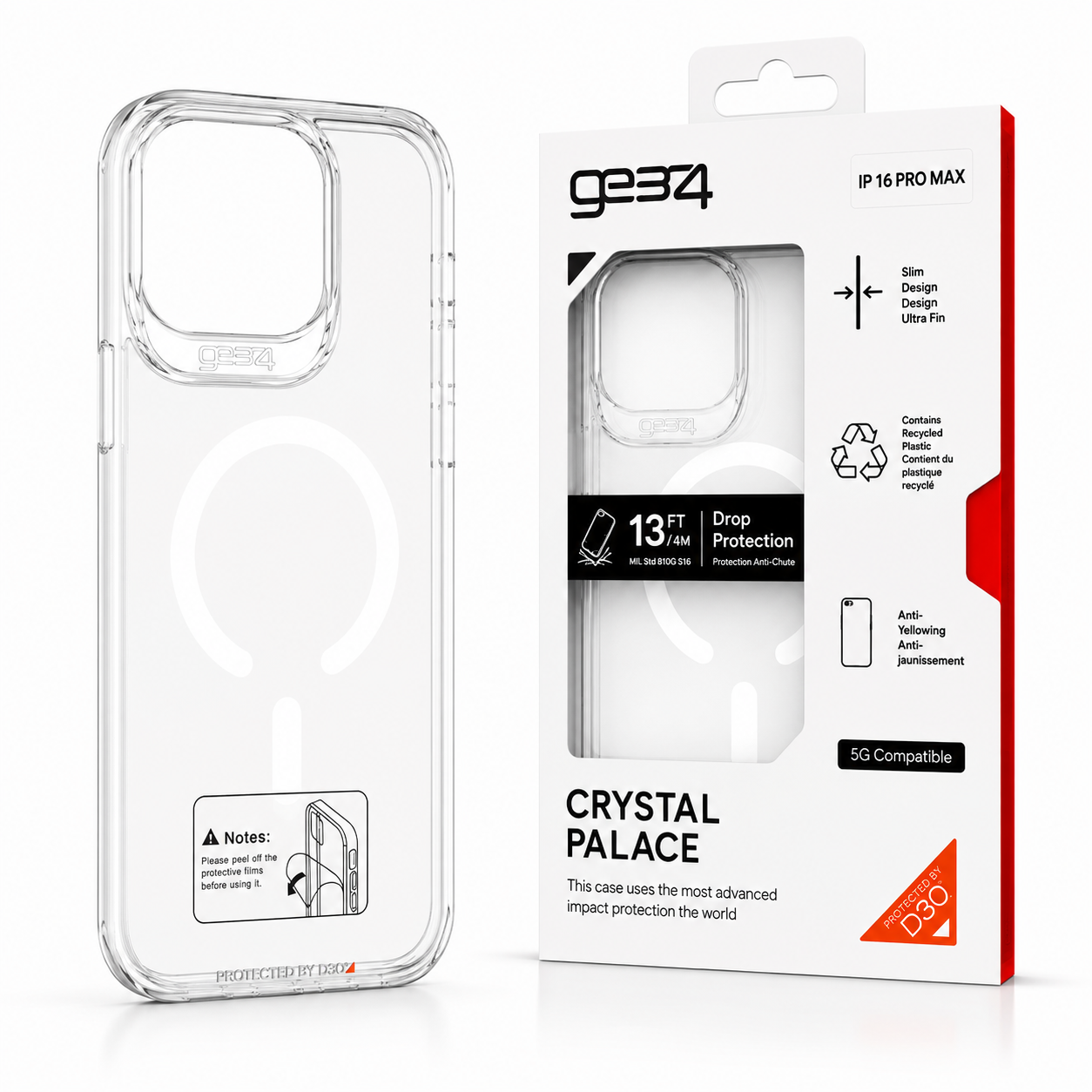Estuche Gear4 Crystal MagSafe para iPhone Case Transparente Alta Calidad - Carcasa - Funda.