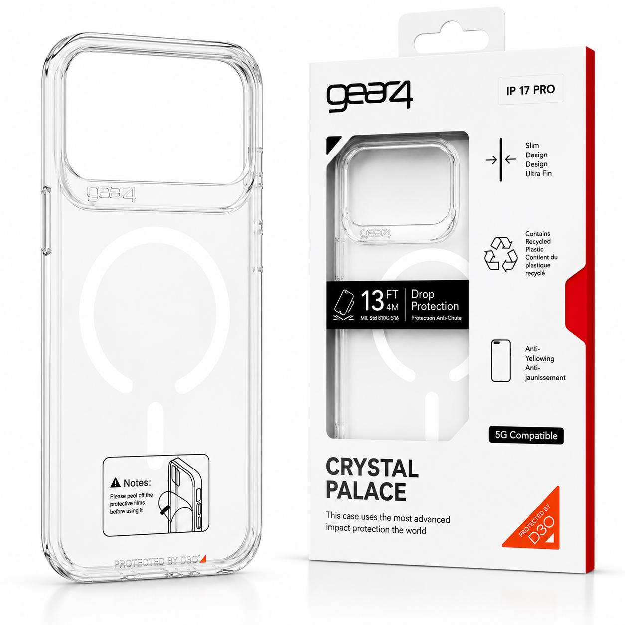 Estuche Gear4 Crystal MagSafe para iPhone Case Transparente Alta Calidad - Carcasa - Funda.