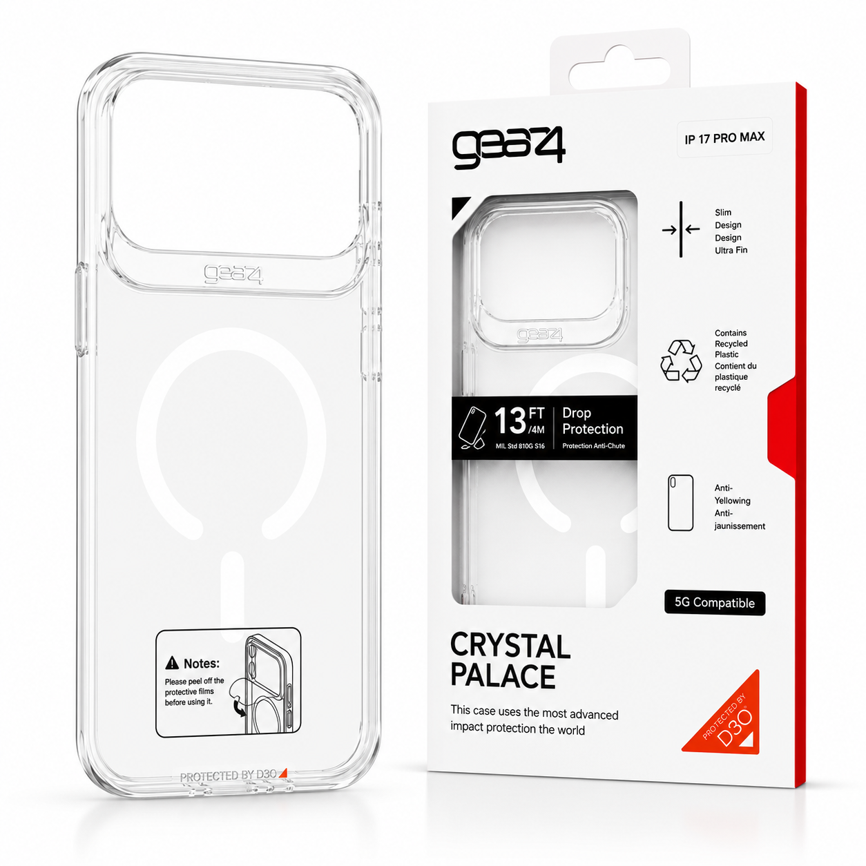 Estuche Gear4 Crystal MagSafe para iPhone Case Transparente Alta Calidad - Carcasa - Funda.