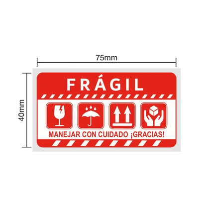 (500 Uds) Etiquetas FRÁGIL 75×40mm para Protección de Paquetes
