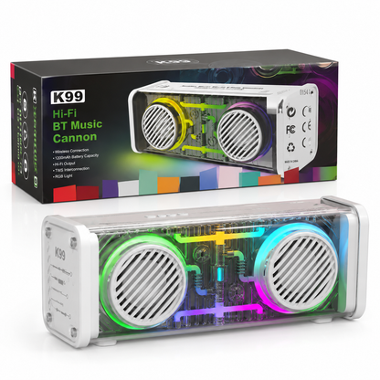 Parlante Bluetooth K99 Double Blast Mech Little Cannon 10W RGB.