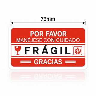 (500 Uds) Etiquetas FRÁGIL 75×40mm para Protección de Paquetes