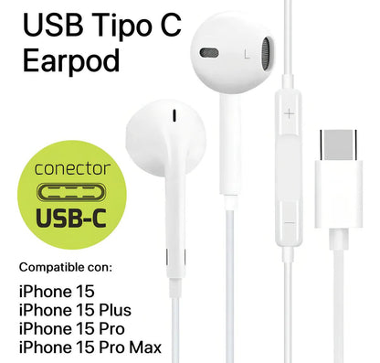 Manos Libres Audifonos USB C Sonido HD para Samsung iPhone y Computador - Tecnomundointl