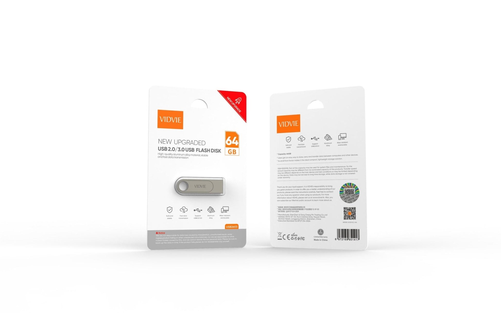 Memoria USB 64GB VIDVIE Alta Velocidad USB 3.0 Portátil - Tecnomundointl
