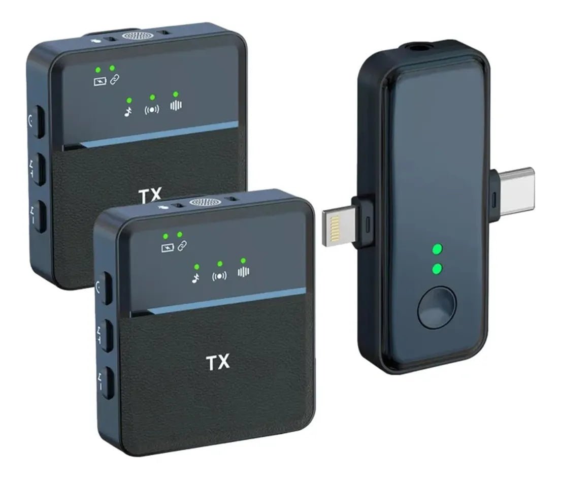 Micrófono Inalámbrico de Solapa Doble SX31 para iPhone y Android con Cancelación de Ruido - Tecnomundointl