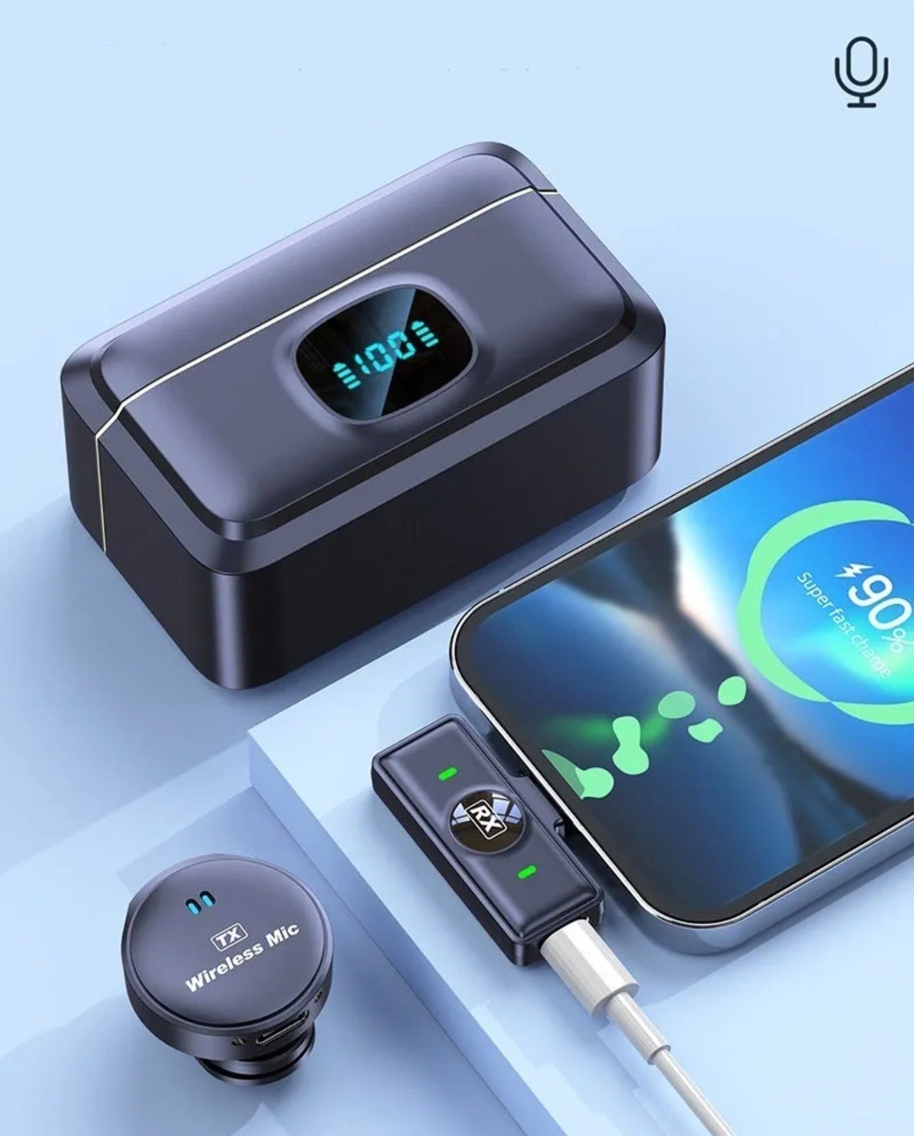 Microfono inalámbrico doble lavalier Bluetooth para celular - Tecnomundointl