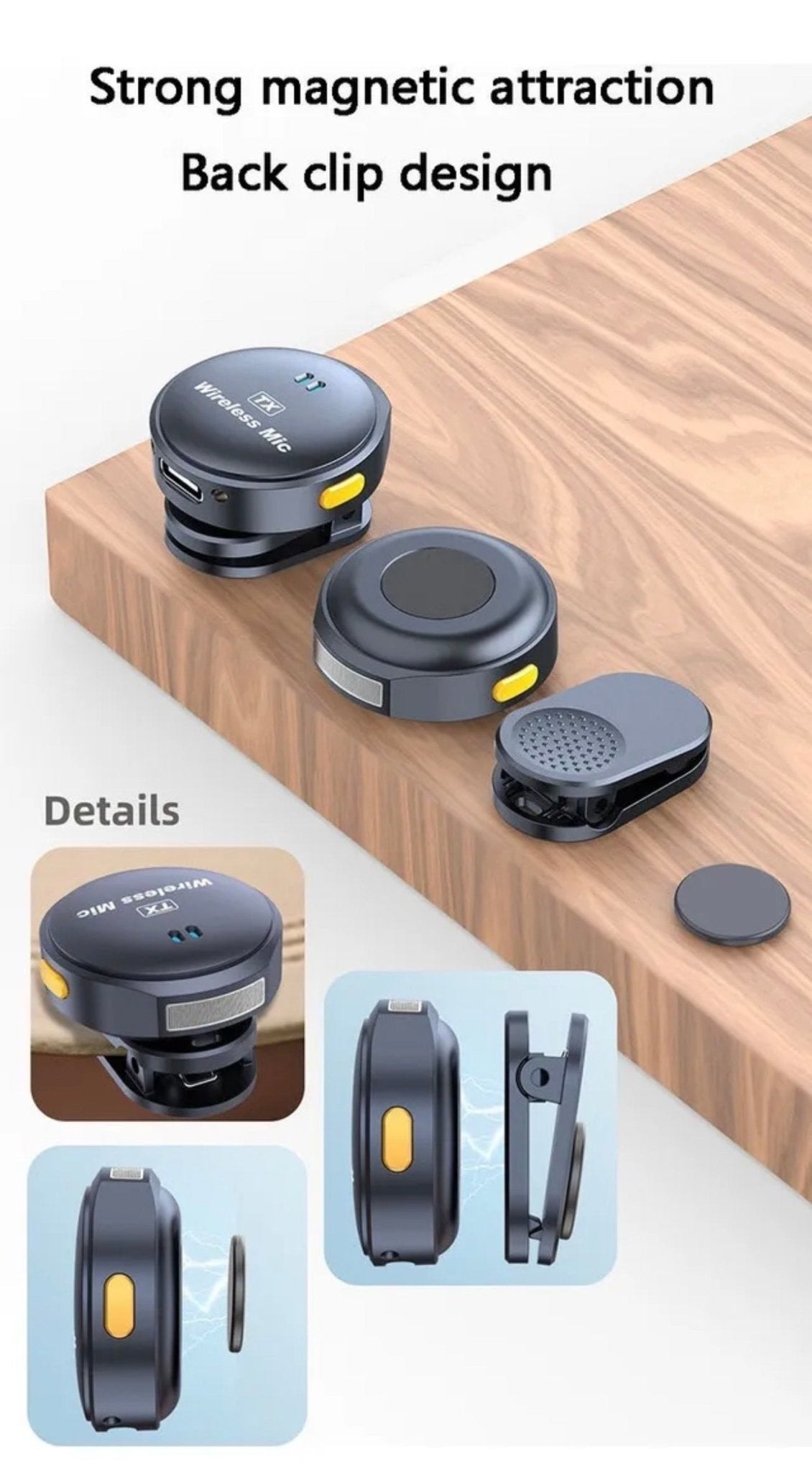 Microfono inalámbrico doble lavalier Bluetooth para celular - Tecnomundointl