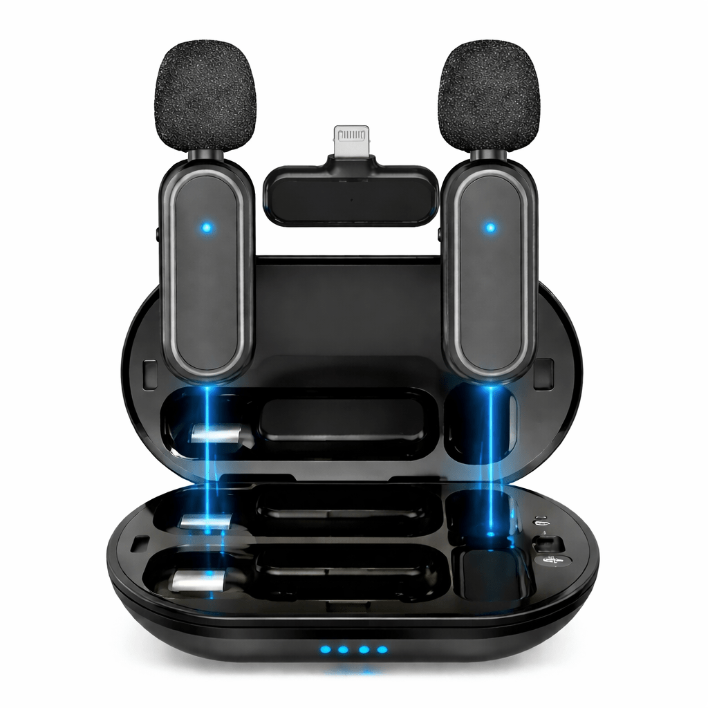 Microfono solapa Dual K61 para Celular USB - C | Lavalier Plug & Play para Streaming, Entrevistas y Video - Tecnomundointl