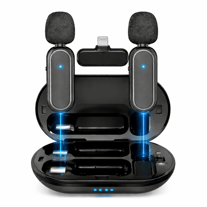 Microfono solapa Dual K61 para Celular USB - C | Lavalier Plug & Play para Streaming, Entrevistas y Video - Tecnomundointl