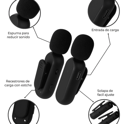 Microfono solapa Dual K61 para Celular USB - C | Lavalier Plug & Play para Streaming, Entrevistas y Video - Tecnomundointl