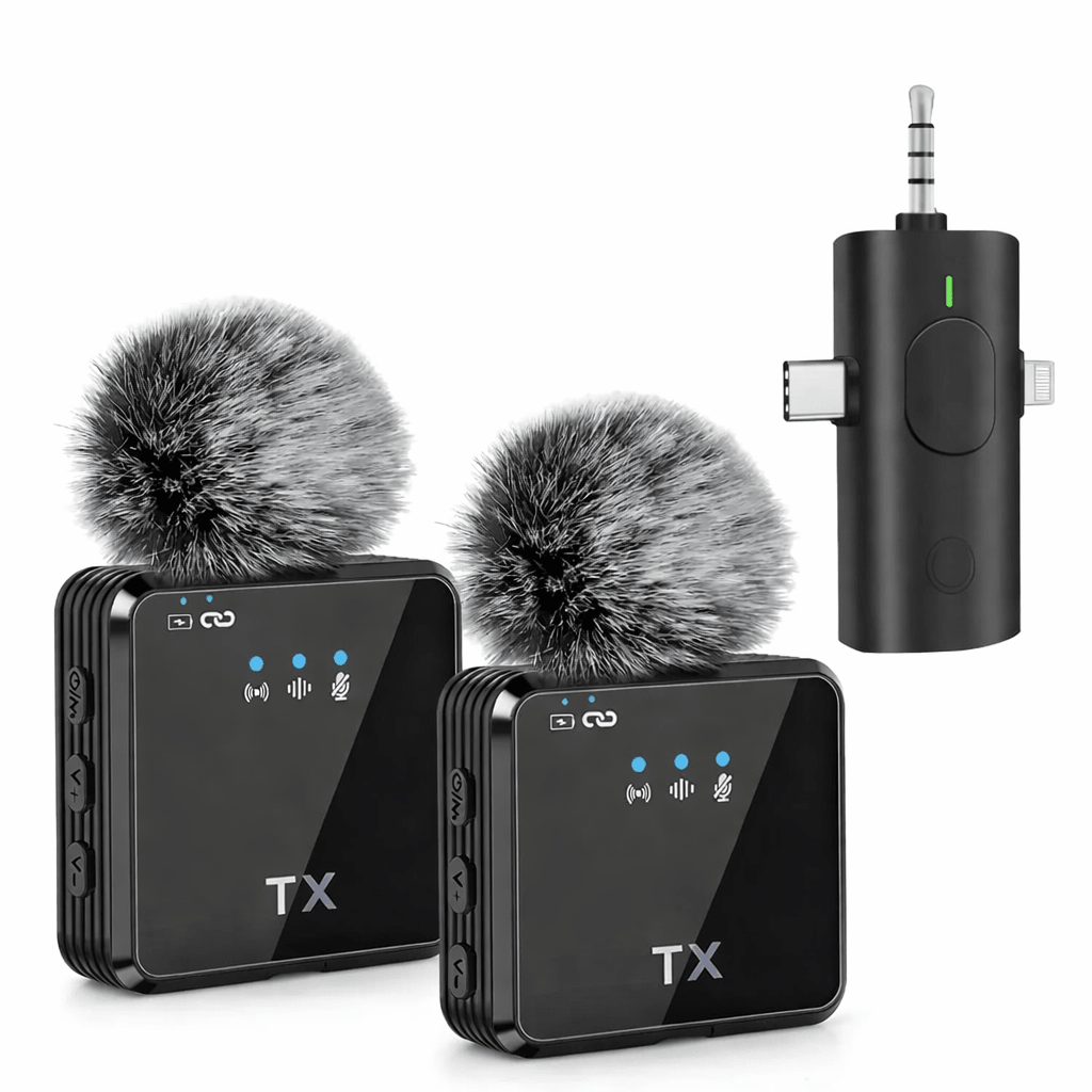 Microfono solapa F11 - 2 Doble Profesional 3 en 1 Cancelación de Ruido - Tecnomundointl