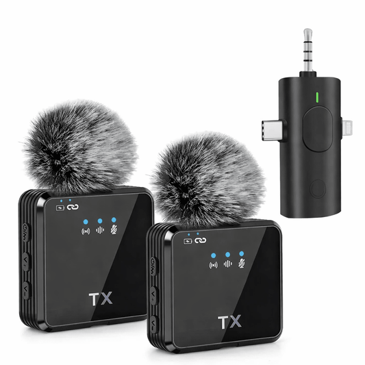 Microfono solapa F11 - 2 Doble Profesional 3 en 1 Cancelación de Ruido - Tecnomundointl