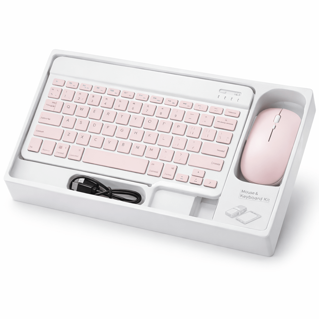 Mini Teclado Recargable y Mouse Inalámbrico Bluetooth Compacto para Tablet Laptop PC y Mac - Tecnomundointl