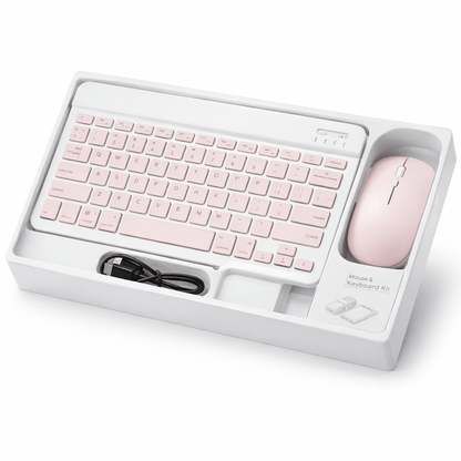 Mini Teclado Recargable y Mouse Inalámbrico Bluetooth Compacto para Tablet Laptop PC y Mac - Tecnomundointl