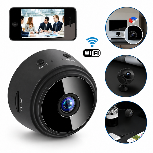 Mini Cámara Espia WiFi A9 1080p con Audio Bidireccional Visión Nocturna y Sensor de Movimiento