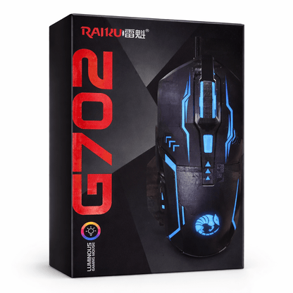 Mouse Gamer RAIKU G702 Iluminado RGB para PC – Alta Precisión - Tecnomundointl
