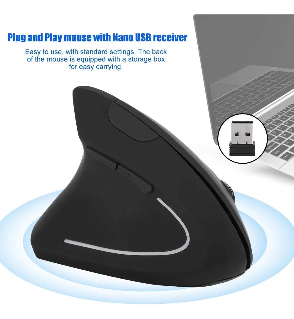 Mouse Vertical para Zurdos Inalámbrico Ergonómico Antifatiga USB - Tecnomundointl