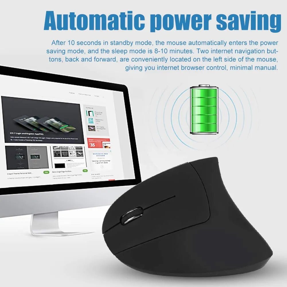 Mouse Vertical para Zurdos Inalámbrico Ergonómico Antifatiga USB - Tecnomundointl