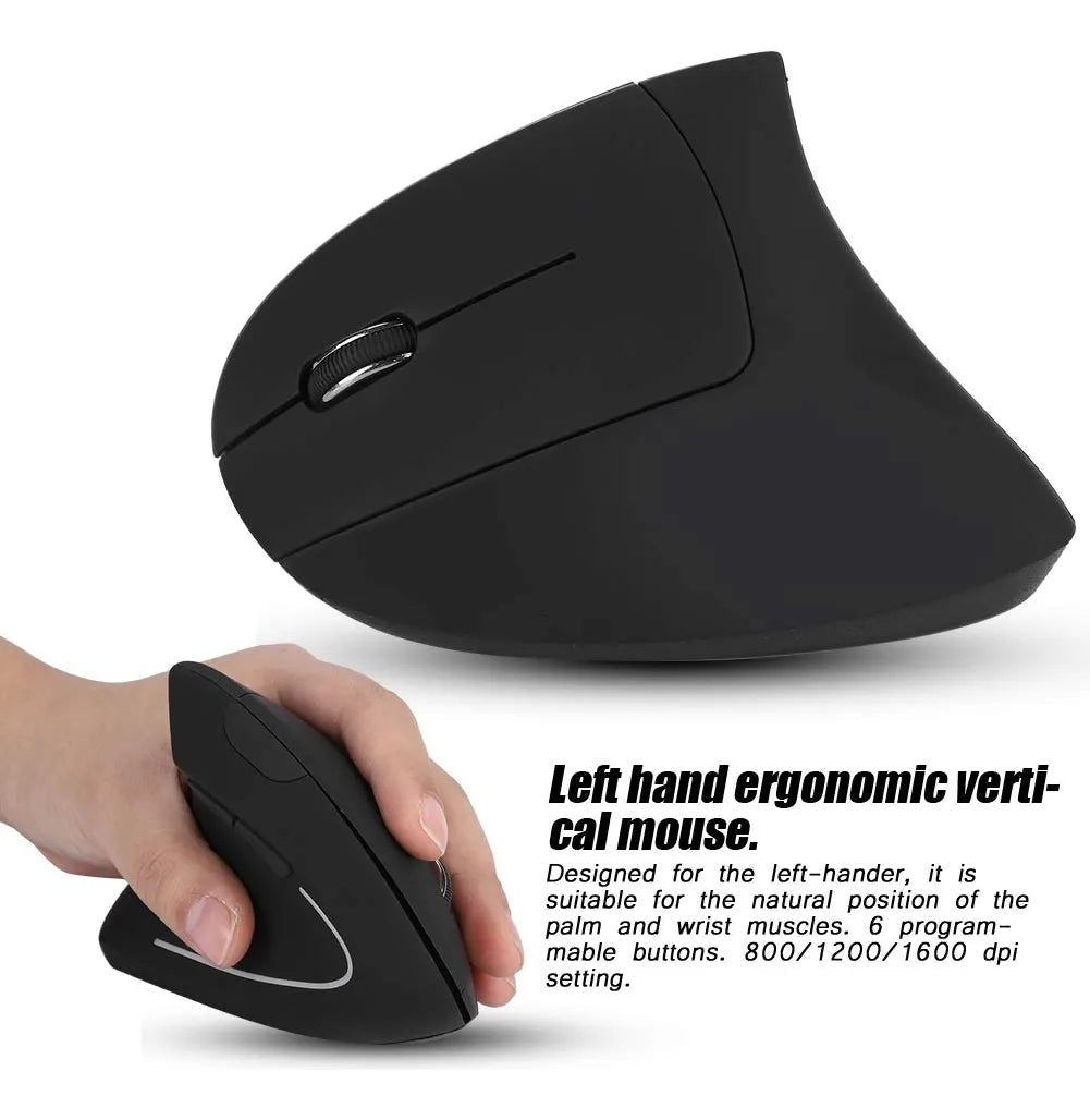 Mouse Vertical para Zurdos Inalámbrico Ergonómico Antifatiga USB - Tecnomundointl