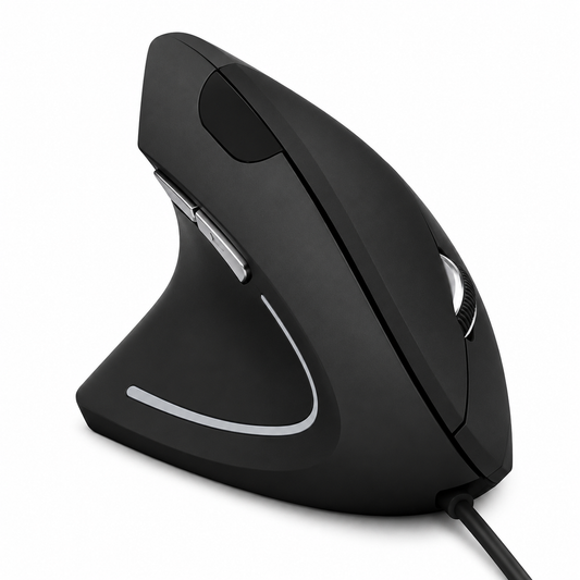 Mouse Ergonómico alambrico Vertical Mano Izquierda ( zurdo ) USB 1600 DPI Gamer