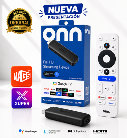 Watch Onn ORIGINAL Full HD Google TV compatible con Magis TV y Control por Voz