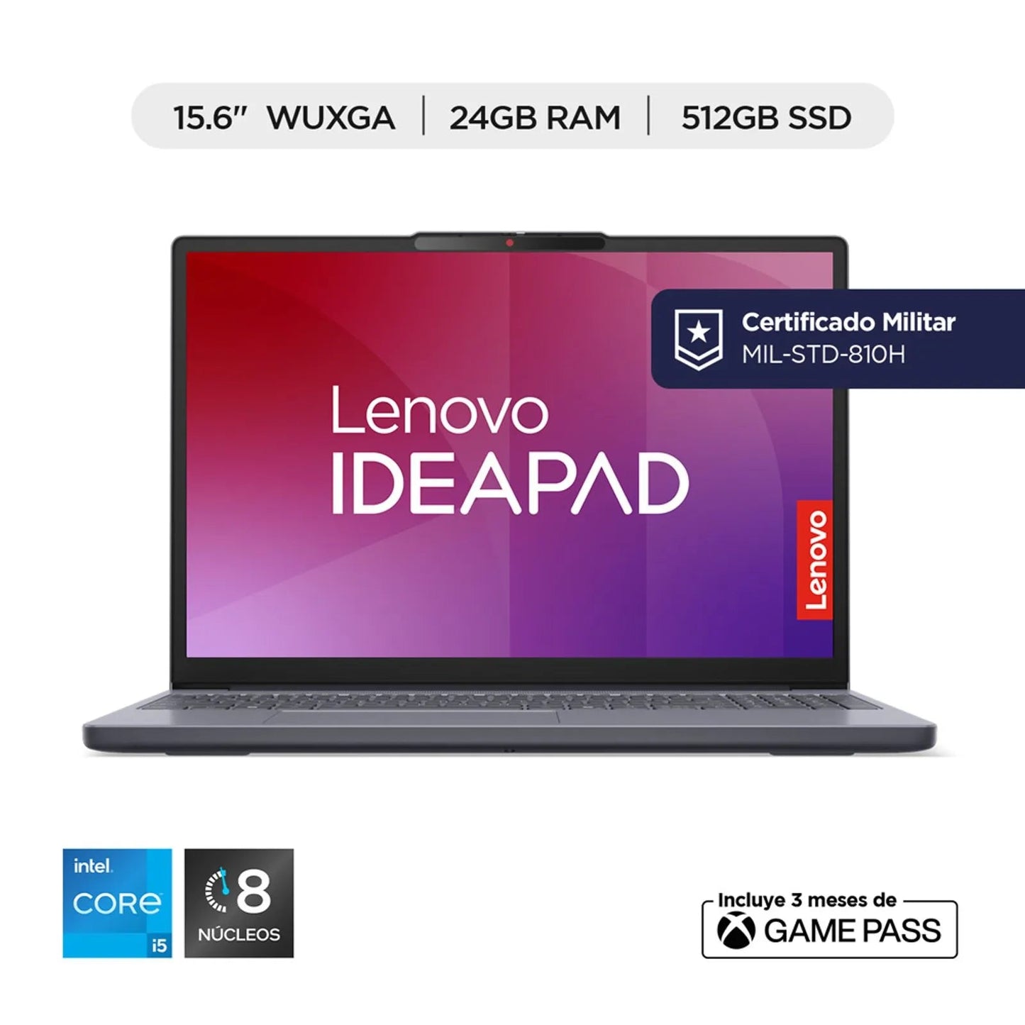 Portatil Lenovo IdeaPad Slim 3 - 24GB RAM - intel i5 - 13420H 2.1Ghz 512GB SSD teclado Numerico web Cam. - Tecnomundointl