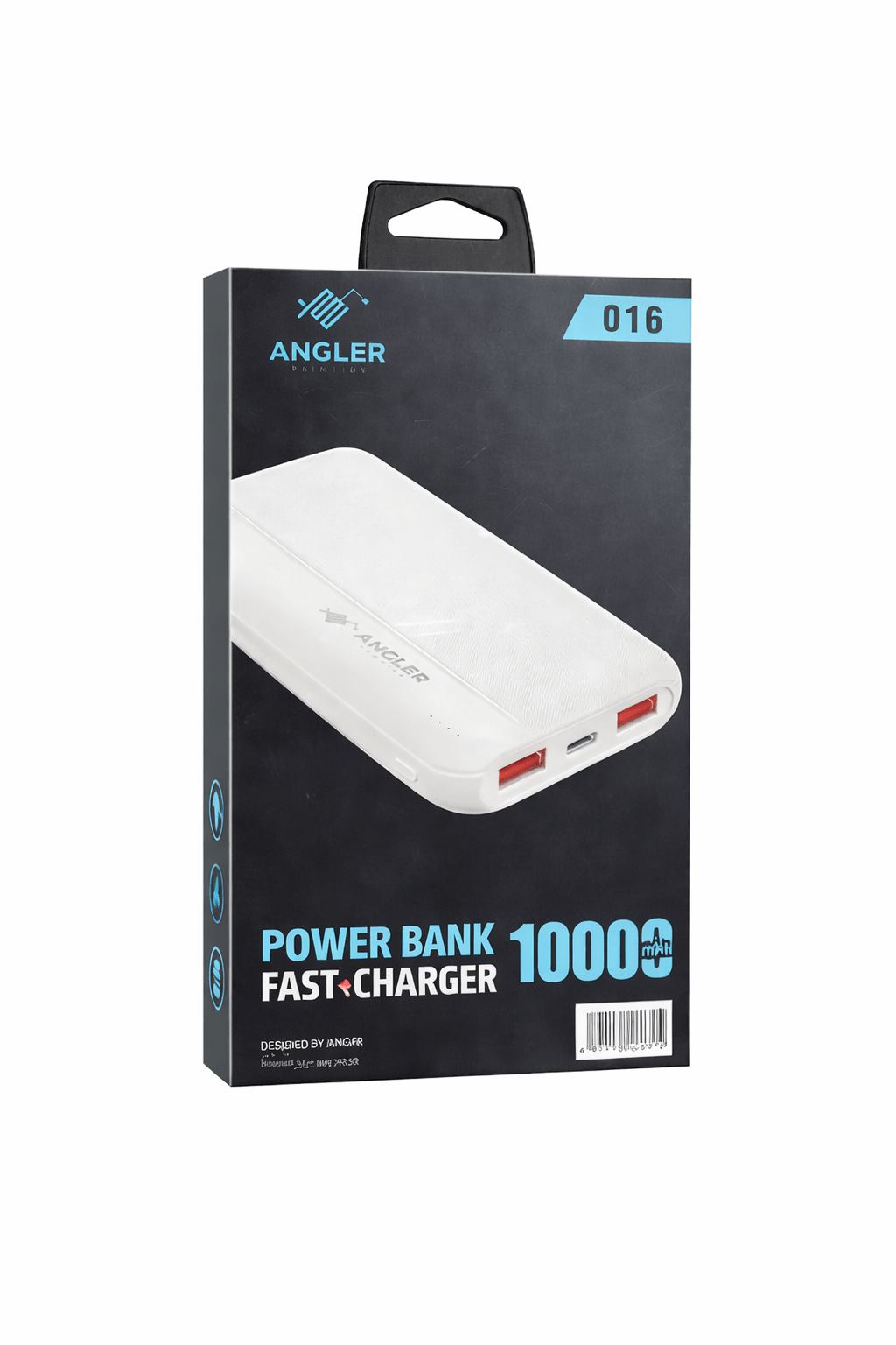 Power Bank 10000mAh carga rápida USB doble portátil compacto Angler - Tecnomundointl