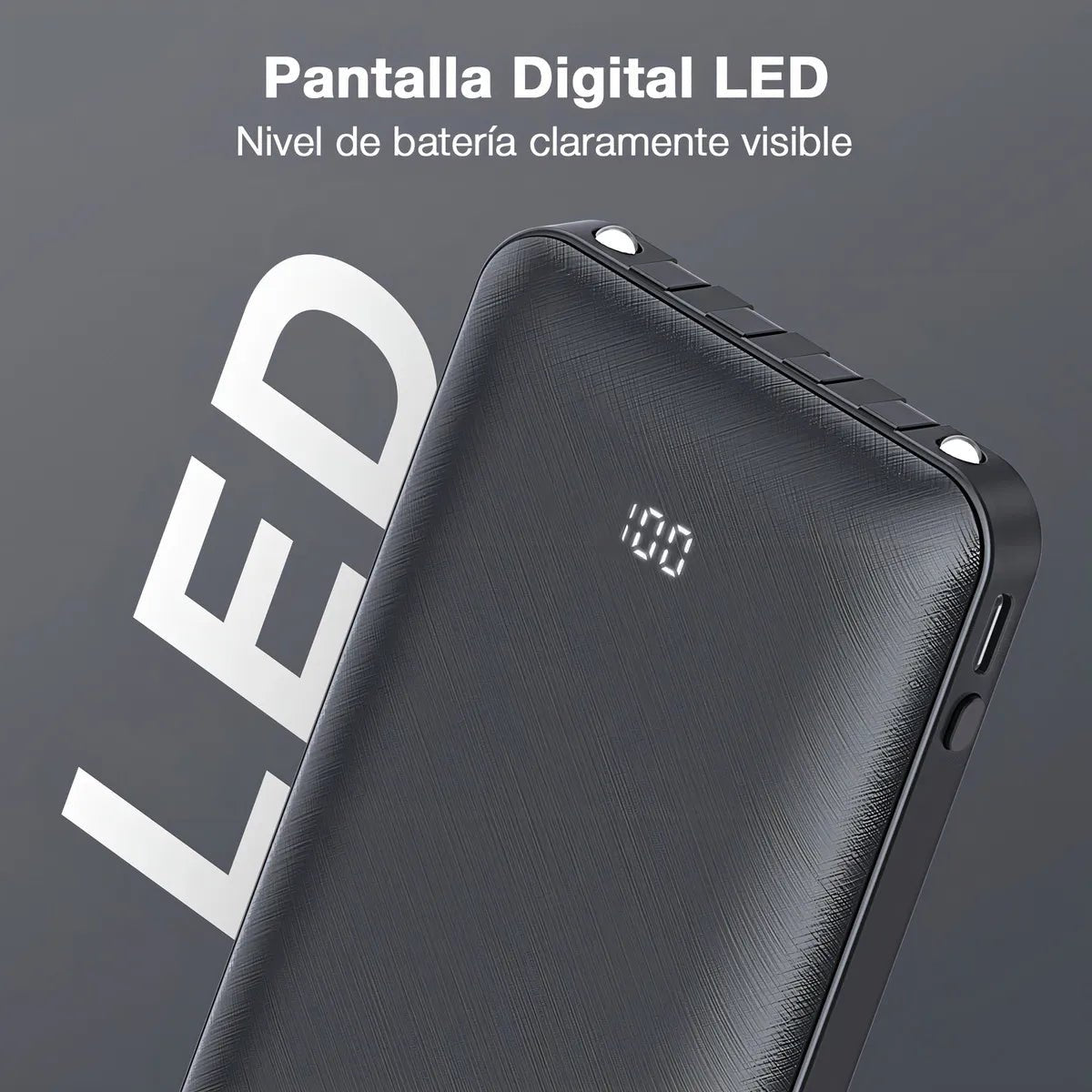 Power Bank 10000mAh con Cables Integrados y Linterna LED 1 Hora - contraenrega - Tecnomundointl