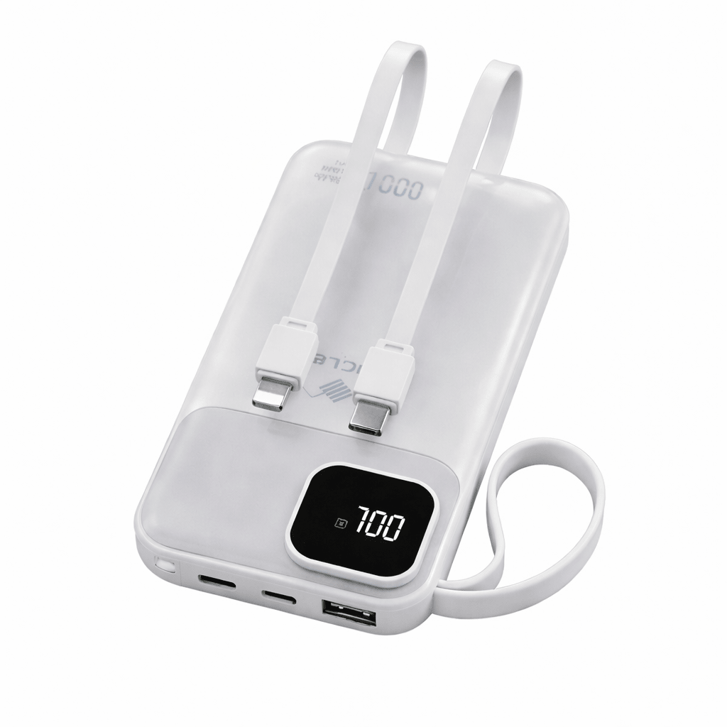 Power Bank Angler Cargador portatil 10000mAh carga rápida PD 22.5W con cables integrados - Tecnomundointl