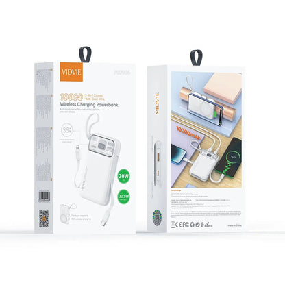Power bank Vidvie con Carga Inalámbrica Rápida 20W - pb7004 - pb7005 - Tecnomundointl
