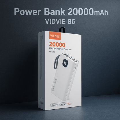 Power bank Vidvie Pb775 Con Linterna 20,000 Mah. - Tecnomundointl