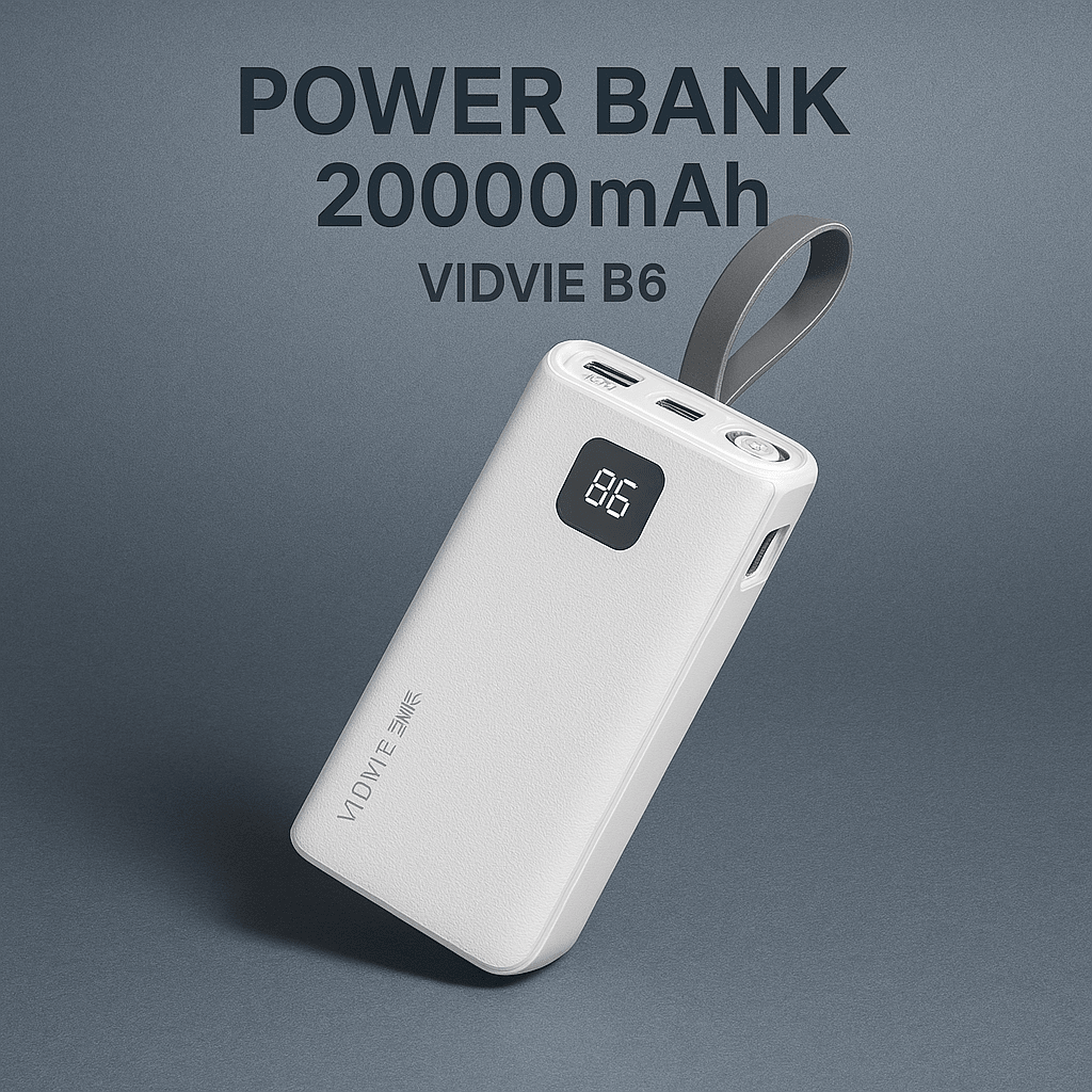 Power bank Vidvie Pb775 Con Linterna 20,000 Mah. - Tecnomundointl