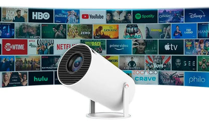 Proyector Smart Android 11 WiFi6 Bluetooth 5.0 Compatible 4K Cine en Casa Portátil - Tecnomundointl