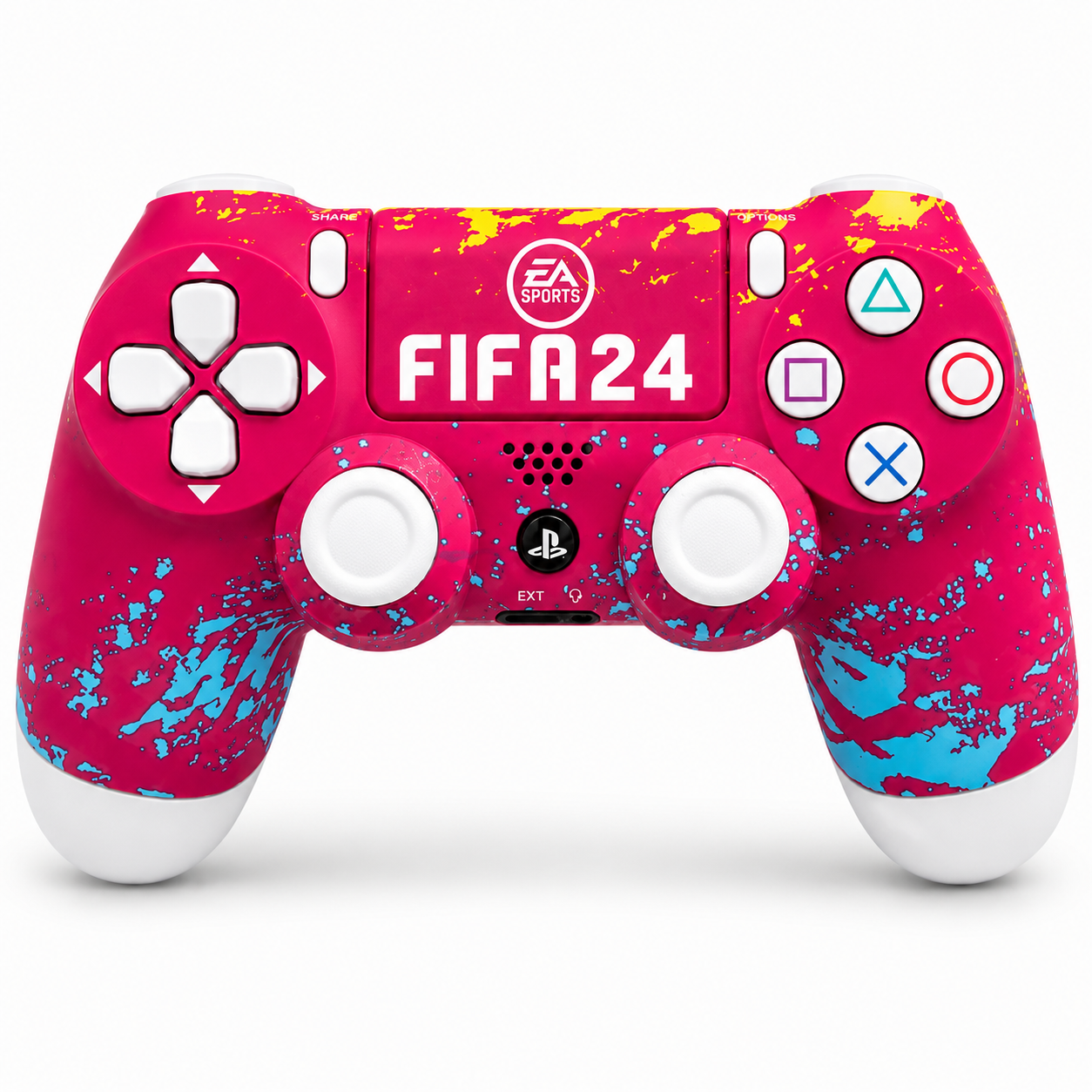 Control Inalámbrico DualShock 4 para PlayStation 4 (PS4) y PC | Bluetooth | Fifa 24 Rosa Neon