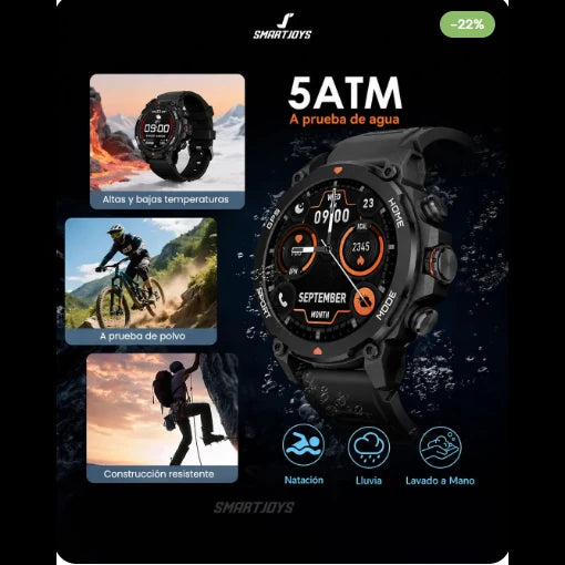 Smartwatch AuraFit Trek 1 GPS AMOLED 1.43" 150+ Modos Deportivos