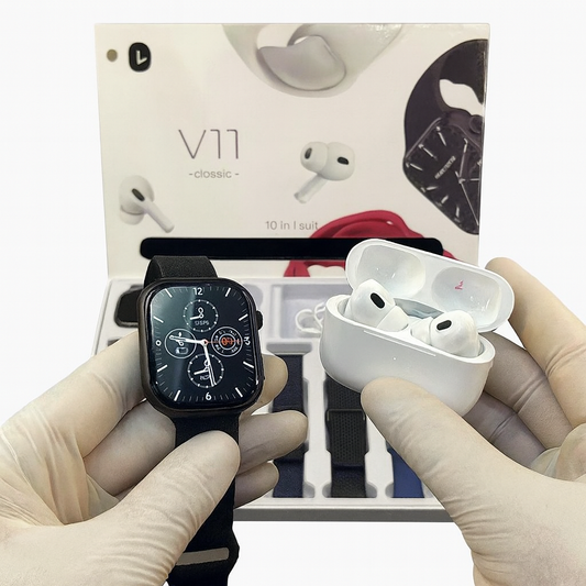 Smartwatch V11 Classic con Audífonos Bluetooth, Deportivo y Elegante Pro