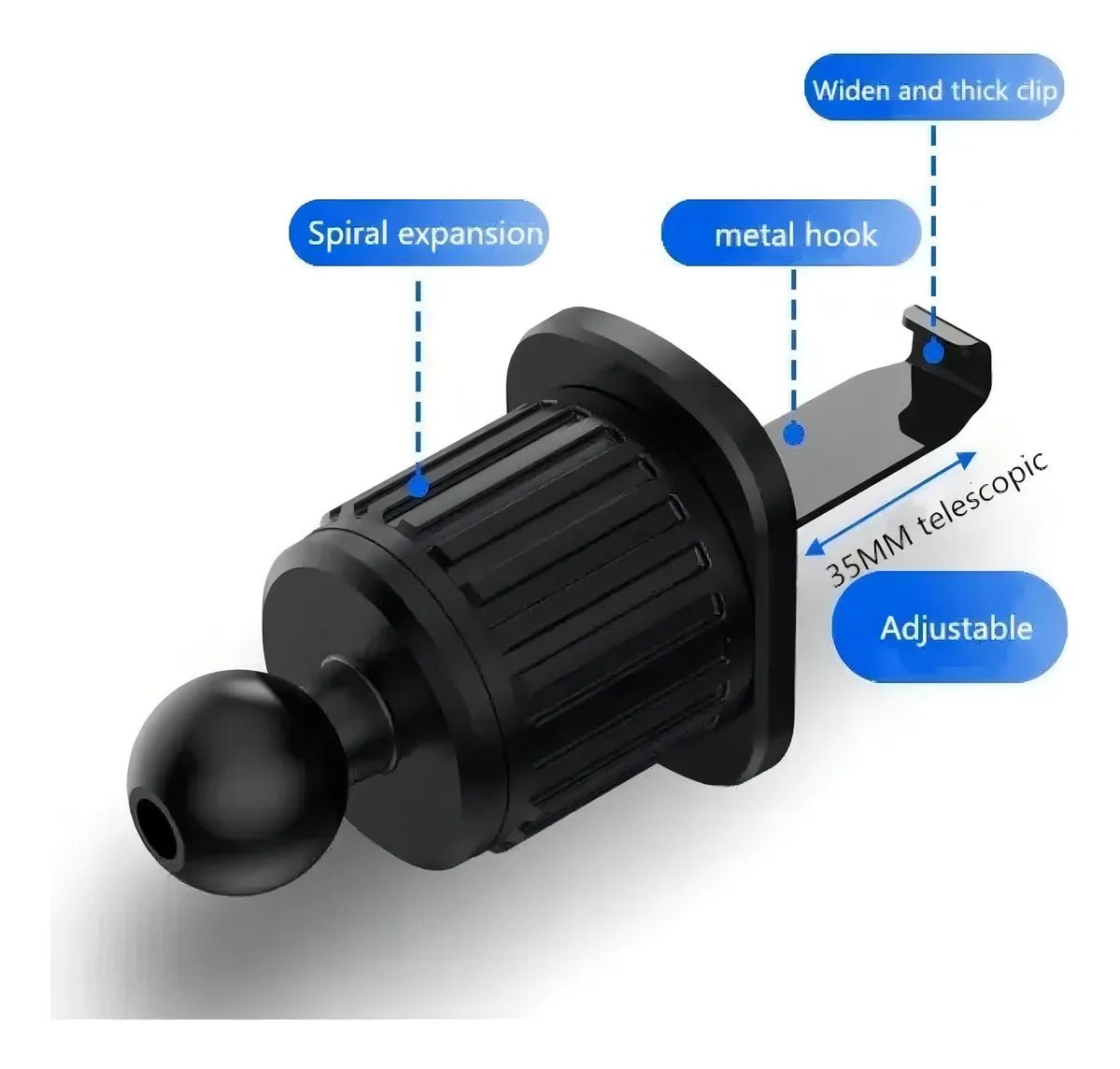Soporte celular carro rejilla ajustable 360° holder universal - Tecnomundointl