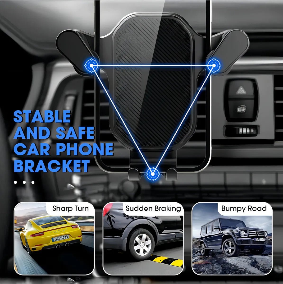 Soporte celular carro rejilla ajustable 360° holder universal - Tecnomundointl